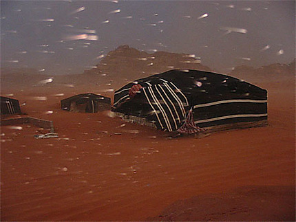 Tempête de sable au Wadi Rum