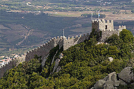 Sintra - Château des Maures - Vue depuis le Palais de Pena