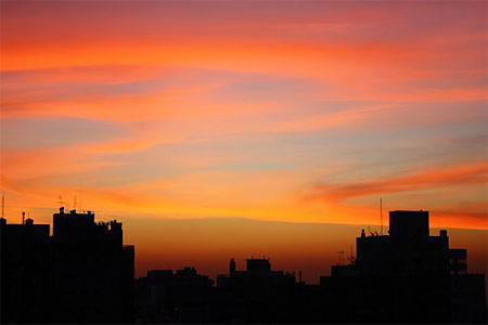 Coucher de soleil sur el Guaiba