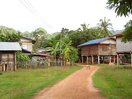 Village traditionnel, Kong Lor, laos