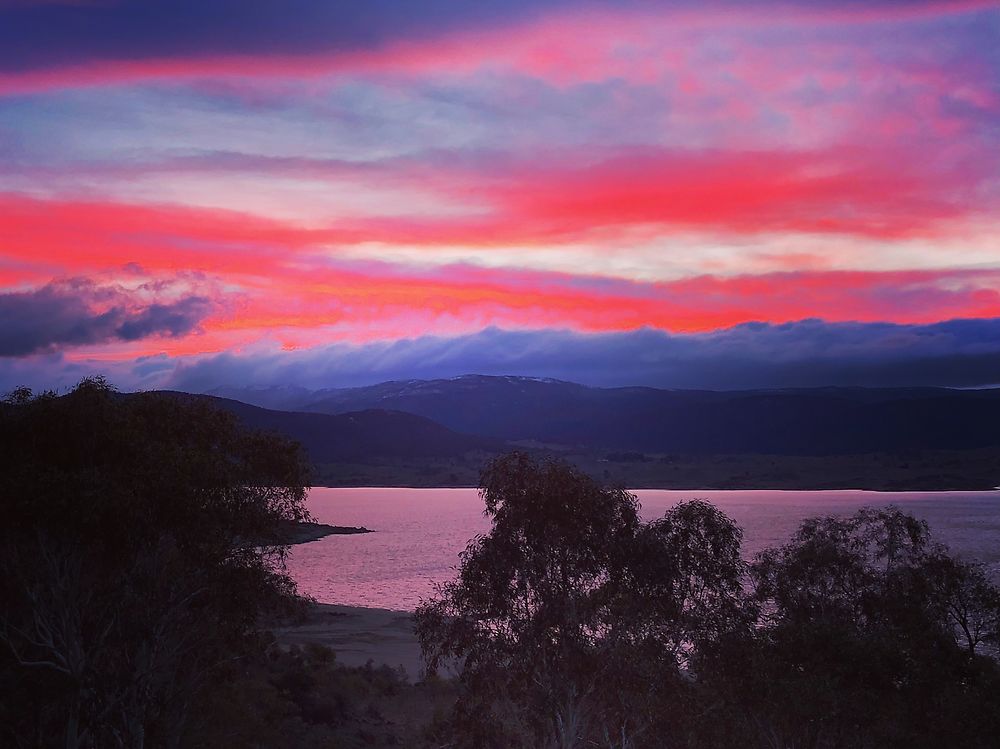 Coucher de soleil sur le lac Jindabyne 