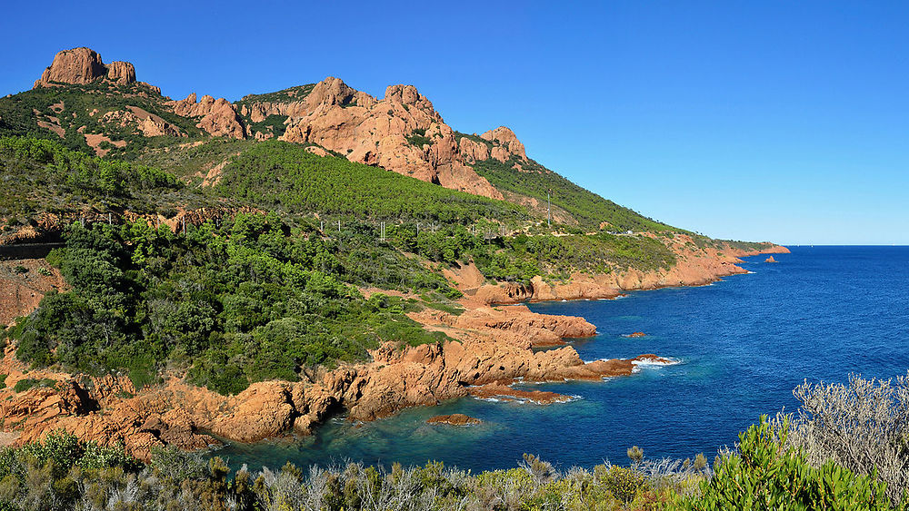 Route en bord de mer dans l'Estérel