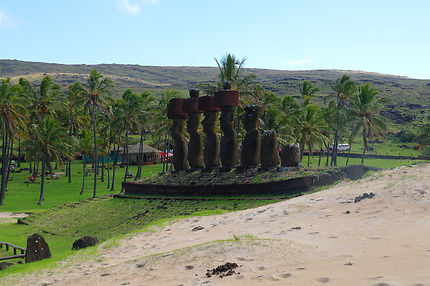 Les Moaï de la plage d'Anakena, Ile de Pâques