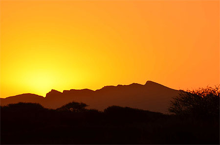 Coucher de soleil dans la région d'Omaruru Coucher de soleil dans la région d'Omaruru