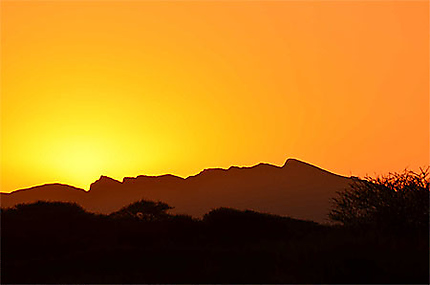 Coucher de soleil dans la région d'Omaruru
