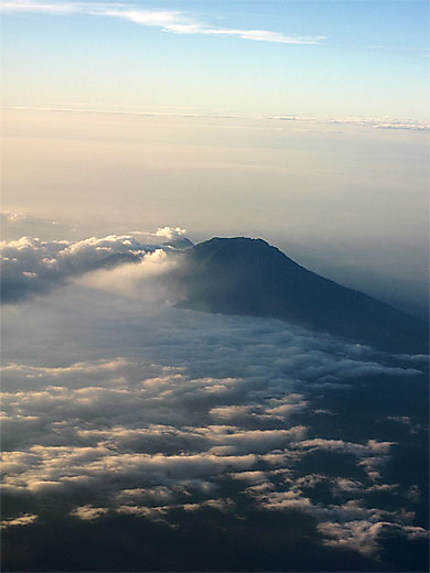 Vue aérienne Kawah Ijien volcan
