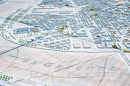 Bordeaux - Détail du plan 3D de la ville