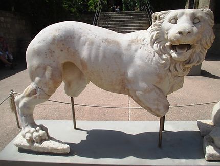Lion marbre blanc