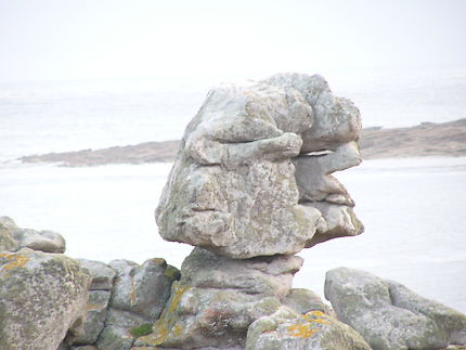 Rocher sculpté par les vents sur l'île de Sein