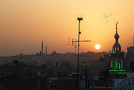 Coucher de soleil sur les toits de Hama