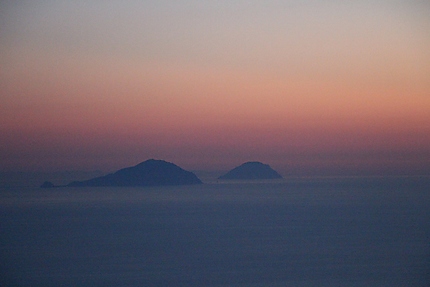 Crépuscule vu depuis le sommet du Stromboli