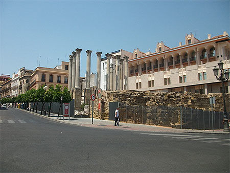 Colonnes romaines de la plaza Corredera à Cordoue