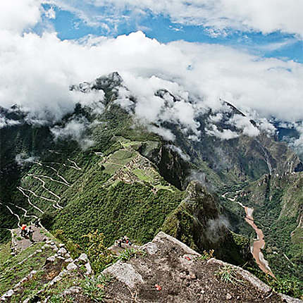 Vue aérienne sur le Machu Picchu