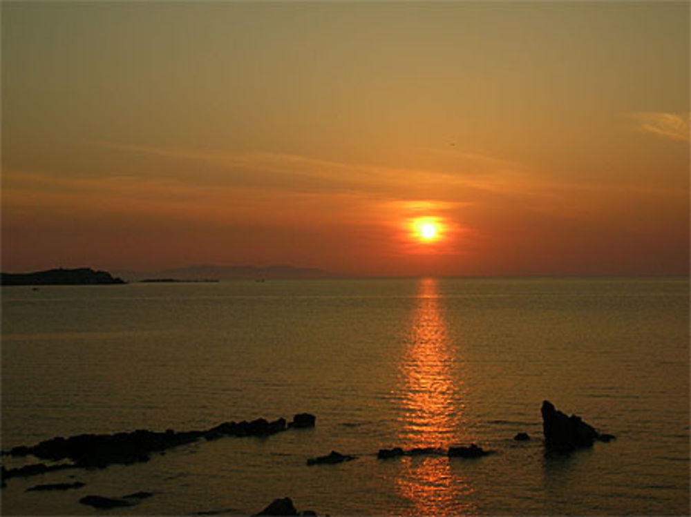 Coucher de soleil à Mykonos