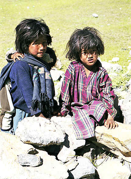 Petites filles au village de Attargu (3800 m)