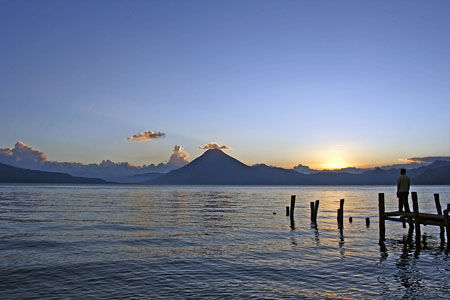 Coucher de soleil sur le lac Atitlan