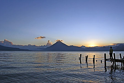 Coucher de soleil sur le lac Atitlan