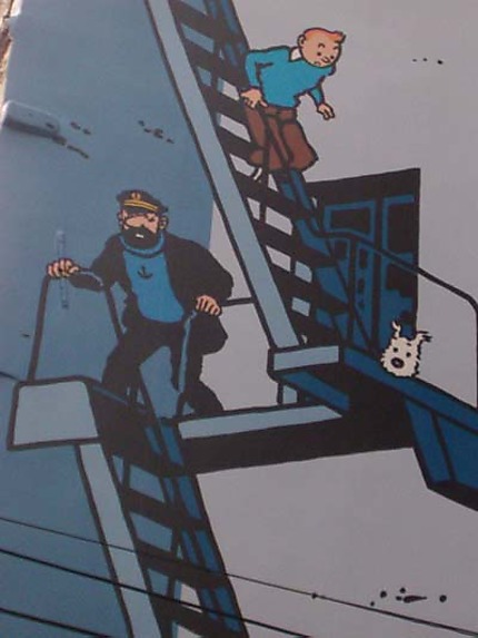Tintin et Milou au coeur de la ville