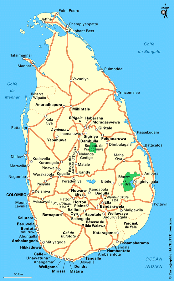 Carte Sri Lanka / Plan Sri Lanka