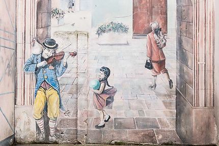 Bourg-en-Bresse, fresque rue des bons enfants