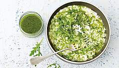 Recette du risotto au pesto de roquette