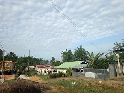 Village le long du fleuve Oyapock, Guyane