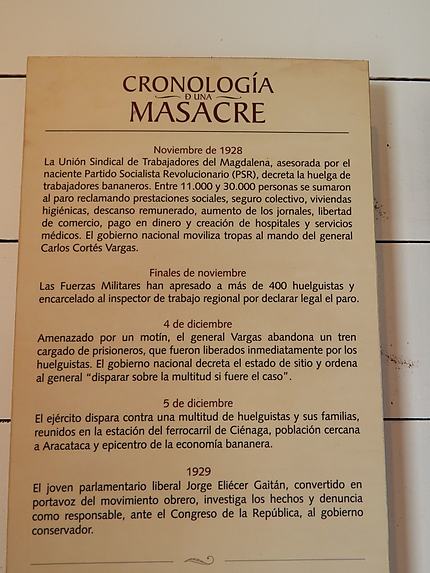 Chronologie du massacre de Cienaga