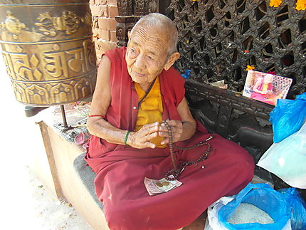 Le moine du stupa de Bodnath