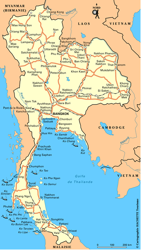 Carte Thaïlande / Plan Thaïlande