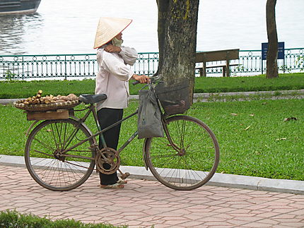 Un des symboles du Vietnam : la cycliste