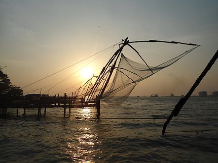 Coucher de soleil sur la plage de Cochin