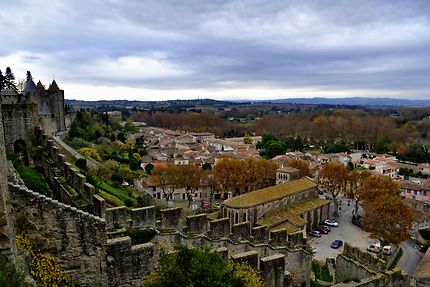 Vue depuis la cité de Carcassonne, automne