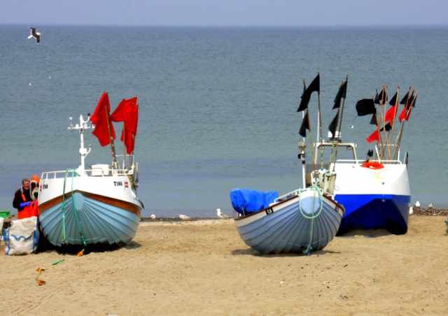 Vorupør les bateaux sur la plage 