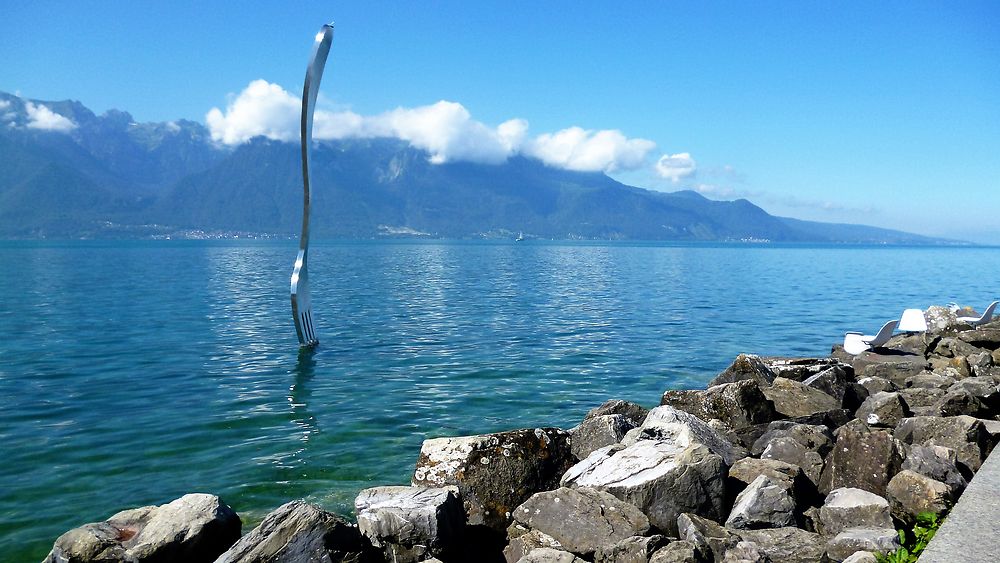 Fourchette "réelle" à Vevey, Lac Léman, Suisse