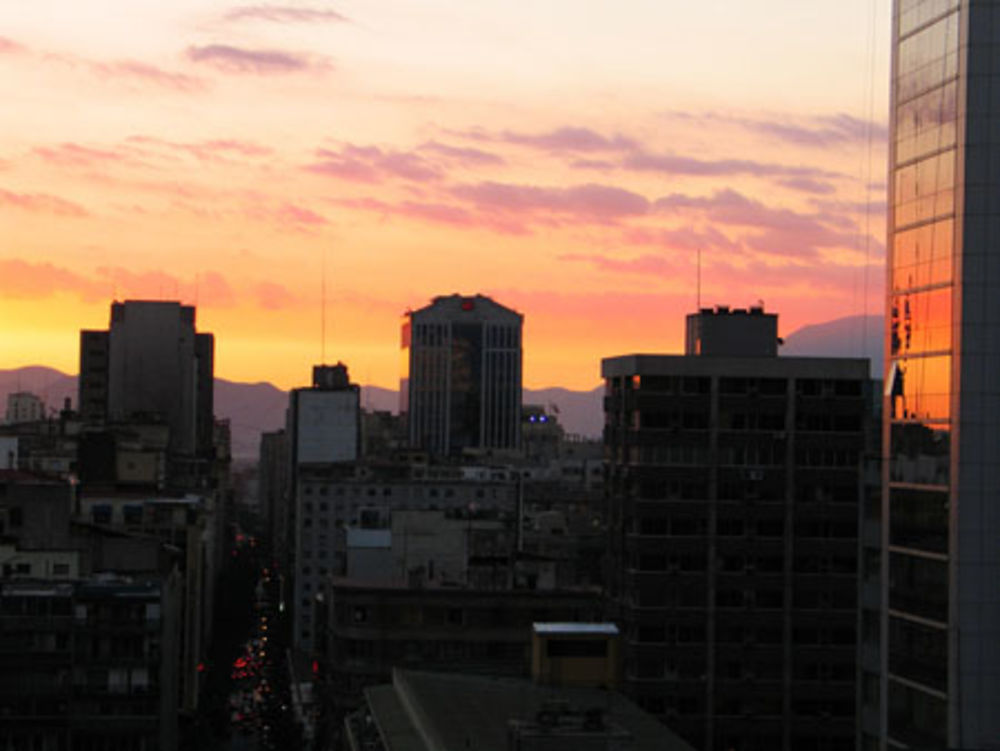 Coucher de soleil sur Santiago