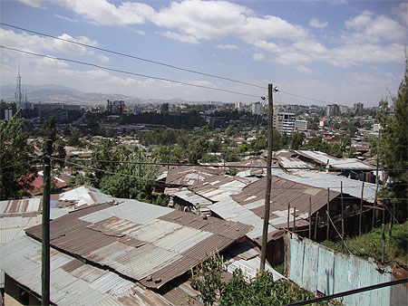 Bidonvilles au centre d'Addis