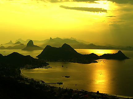 Coucher de soleil sur Rio de Janeiro