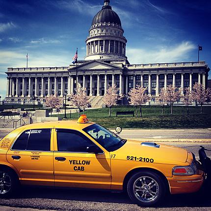 Un taxi au Capitole de l'Utah