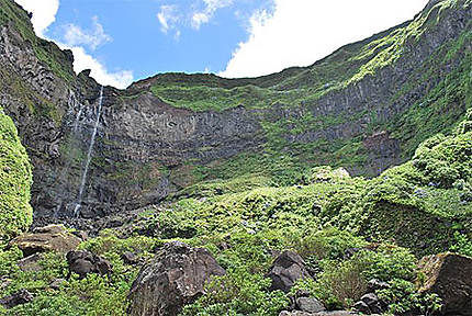 Waterfall, falaise de Faja Grande