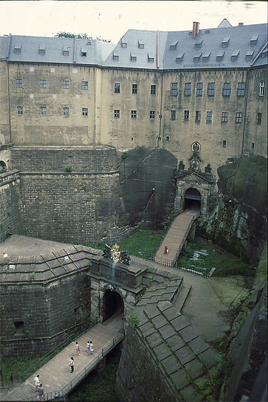 L'entrée de la forteresse de Königstein