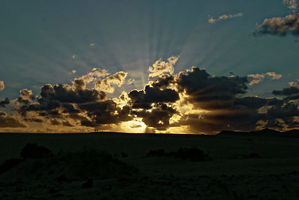 Coucher de soleil sur les dunes de corralejo