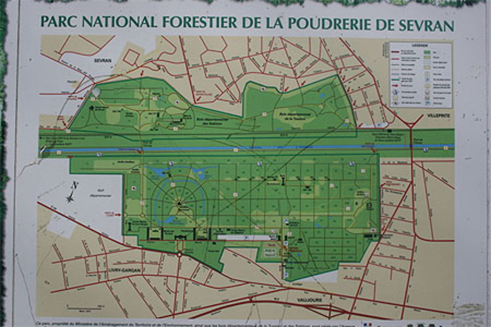 Plan du parc forestier de la Poudrerie