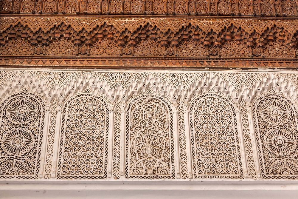 Mausolée Moulay Idriss II, bois et plâtre sculpté