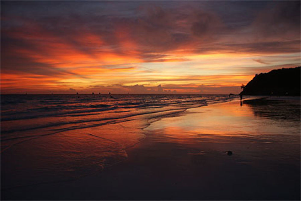 Coucher de Soleil, au bout de la plage