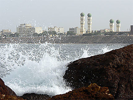 La Mosquée de Dakar depuis la plage