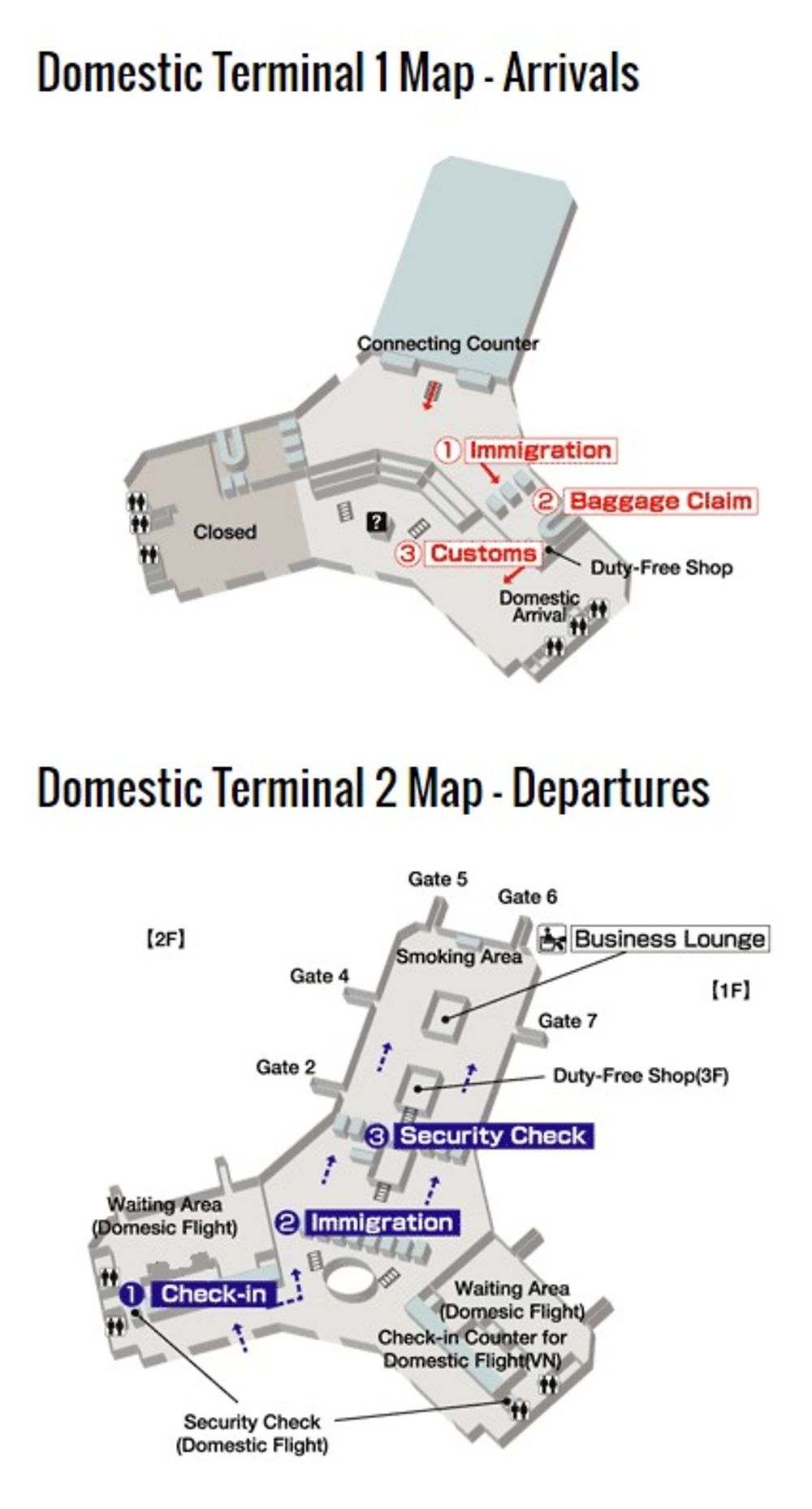 2016 : Plans des terminaux 1 (domestique) et 2 (international)  de Noi Bai / Hanoi  - H@rd