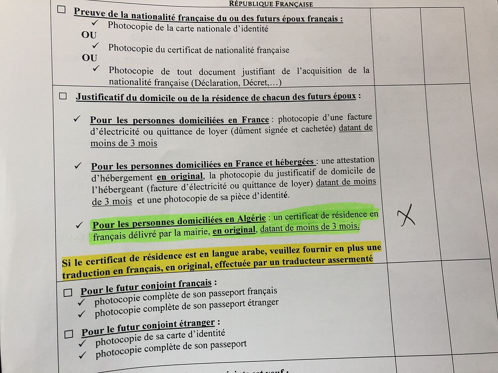 Re: Certificat de capacité à mariage (ccam) - formalités pour se marier en Algerie - La-vie-est-bell