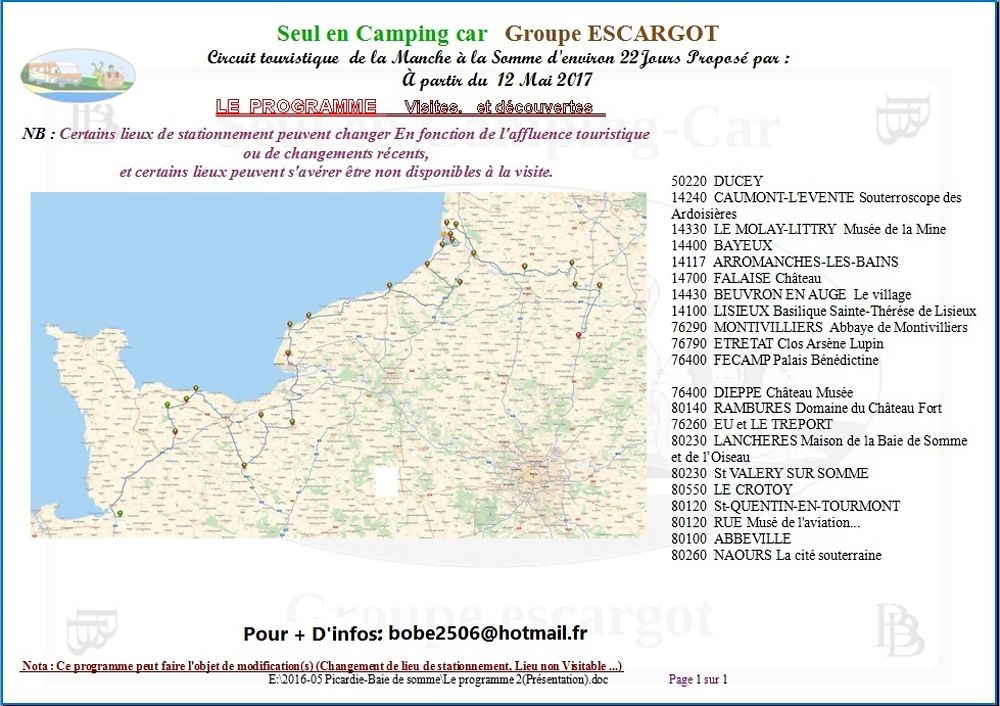 Re: camping car groupe de celibataires  - Bobe2506