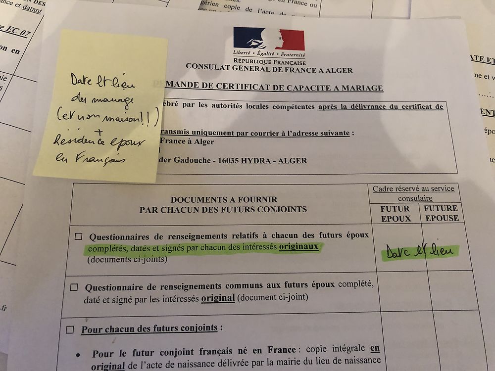 Re: Certificat de capacité à mariage (ccam) - formalités pour se marier en Algerie - La-vie-est-bell