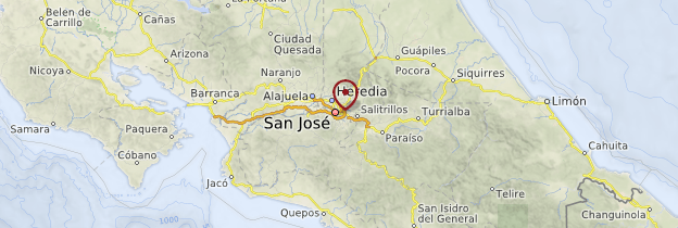 Carte San José et ses environs - Costa Rica